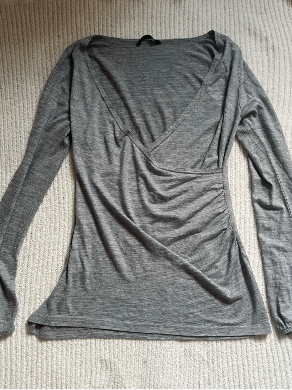 H&M Gray Wrap-Front Long Sleeve Top Fits like a large